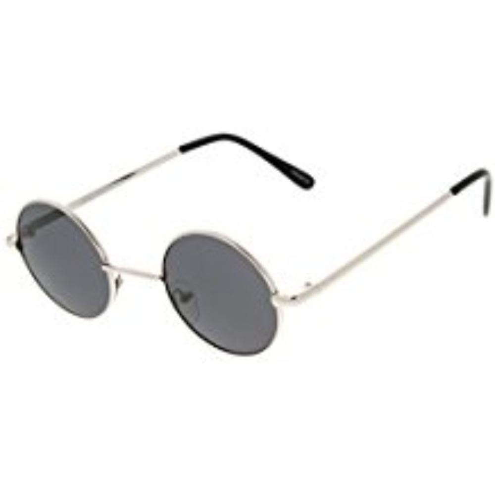 New Lennon Silver Black Lens Round Sunglasses